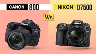 Nikon D7500 Vs Canon 80D  Comparison In Hindi [upl. by Jaeger]