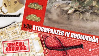 Airfix Sturmpanzer IV Brummbar Mid Version Unboxing A1376 [upl. by Introc]