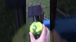 DIY pitching machine homemade softball how to [upl. by Rabah]