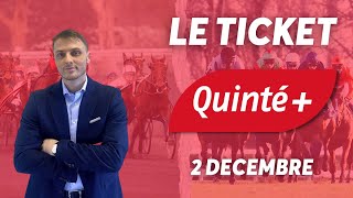 PRONOSTICS QUINTE  2 DÉCEMBRE  VINCENNES [upl. by Ayerhs]