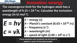 S136 Calculating ionisation energy HL [upl. by Yankee]