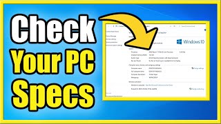 How to Check PC Specs on Windows 10 PC No Downloads required [upl. by Nylek]