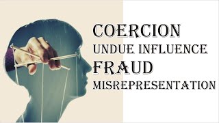 Coercion Undue Influence Fraud Misrepresentation  Indian Contract Act 1872  Law Guru [upl. by Constantia859]