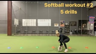 Softball Workout 2  5 Drills [upl. by Elyrpa]