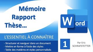 1  Rapport mémoire avec Word  Lessentiel à connaitre [upl. by Mainis145]