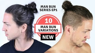 ✅ 10 Different Man Bun Styles  Men’s Long Hairstyles [upl. by Nomae]