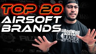 Top 20 Best Airsoft Brands Ultimate Guide  RedWolf Airsoft RWTV [upl. by Ocer]