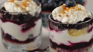 Blueberry Trifle Recipe Demonstration  Joyofbakingcom [upl. by Shurlocke]