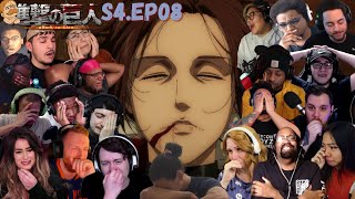 SASHAS DEATH amp EREN REACTION  ATTACK ON TITAN SEASON 4 EPISODE 08 ULTIMATE REACTION COMPILATION [upl. by Adnawed837]