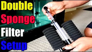 How To Set Up a Double Sponge Filter in Aquarium [upl. by Brenden]