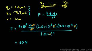 Physics 1221b  Coulombs Law  Simple Examples [upl. by Boycey833]