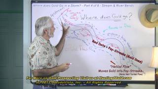 Where to find gold along stream amp river bends  Placer Gold in a storm chp 4 of 8 [upl. by Wernick]