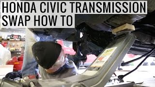 How To Swap A Honda Civic Transmission in 2 Hours [upl. by Broadbent986]