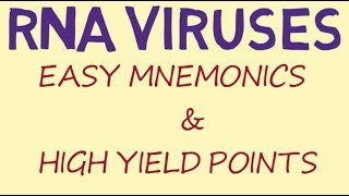 RNA Viruses  Easy Mnemonics amp High Yield Points [upl. by Weitman35]