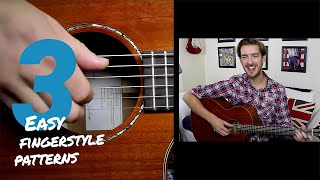 3 EASY Fingerstyle Guitar Patterns For Beginners  Part 1 [upl. by Aiasi]