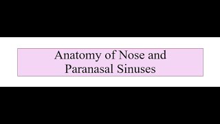 Nose and Paranasal Sinuses [upl. by Bela]