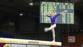 Viktoria KOMOVA RUS EC Brussels 2012 beam [upl. by Toole]