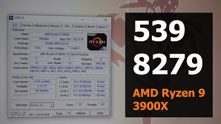 CPUZ Benchmark AMD Ryzen 9 3900X [upl. by Gypsy]