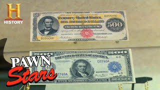 Pawn Stars INCREDIBLY RARE FEDERAL CURRENCY Season 13  History [upl. by Asirac]