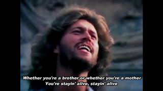 Bee Gees  Stayin Alive Lyrics [upl. by Stargell]