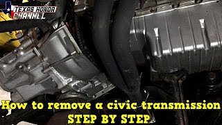 How to replaceremove a manual transmission in a civic DETAILED STEP BY STEP [upl. by Candyce649]