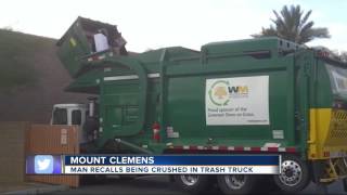 Man recalls being crushed in trash truck [upl. by Ellmyer208]