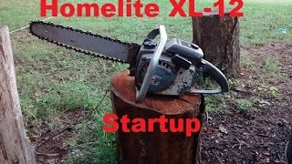 52yr Old Chainsaw Startup Homelite XL12 [upl. by Helprin753]