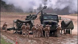 Marines Fire 120mm Mortar amp M777 Howitzer [upl. by Mastic704]