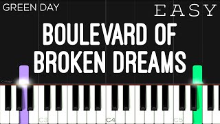 Green Day  Boulevard Of Broken Dreams  EASY Piano Tutorial [upl. by Yelkcub730]