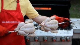 Rotisserie Grilling Two Chickens [upl. by Maeve]