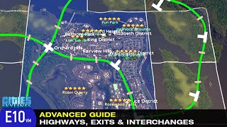 Advanced Guide to Highway Exits and Interchanges in Cities Skylines  Fisher Enclave City Ep 10 [upl. by Ecydnac531]