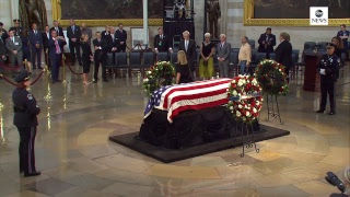 Ceremony to honor Sen McCain as he lies in state at US Capitol [upl. by Issim]