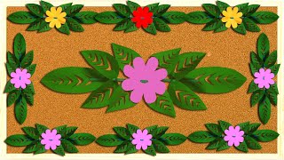 Decorate Bulletin Board with FLOWERS amp LEAVES  Part 1  DIY [upl. by Aidnis784]