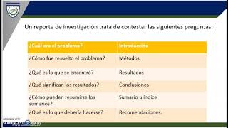 Estructura del reporte de investigación [upl. by Cummings638]