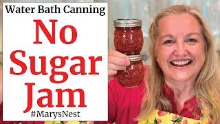 NO SUGAR Strawberry Jam Recipe with StepbyStep Water Bath Canning Tutorial [upl. by Ennaear804]