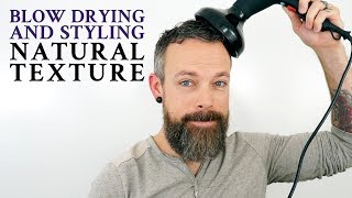 How to blow dry hair with a diffuser  Mens curly hair tutorial [upl. by Oirevlis]