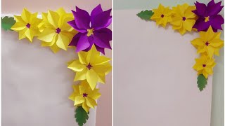 DIY Flower Decoration  Border Decoration  Paper Flowers  Home Decor Ideas  Buddys Art [upl. by Eanwahs]