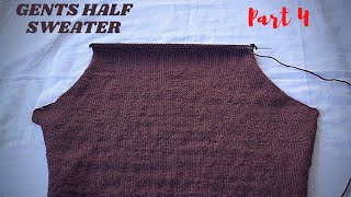 Part 4  Gents Half Sweater I Sweater Bunne Tarika I How to Knit Gents Sweater I Pabitra Silai Bunai [upl. by Htiffirg286]