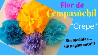 🌼Flor de Cempasúchil con PAPEL CREPE sin medidasfáciles y rápidascómo hacer flores con papel [upl. by Smoot]