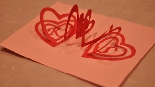 How to make a Valentines Day Pop Up Card Spiral Heart [upl. by Jud591]