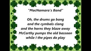 MACNAMARAS BAND words text amp lyrics St Patrick IRISH IRELAND top sing along song [upl. by Ewald83]