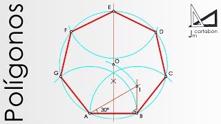 Heptágono regular dado el lado paso a paso [upl. by Anerev]