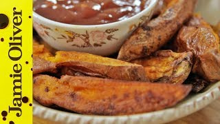 Vegan Roast Sweet Potato Wedges  Tim Livewire Shieff [upl. by Cristen]