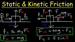 Static Friction and Kinetic Friction Physics Problems With Free Body Diagrams [upl. by Inigo]