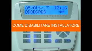 Come abilitaredisabilitare installatore antifurto Bentel Absoluta [upl. by Millburn]