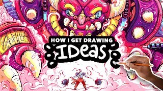 HOW TO GET DRAWING IDEAS  My Illustration Process [upl. by Merow]