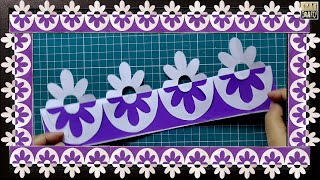 Two  Minutes Flower Design for Bulletin Board Border  DIY [upl. by Lurie458]