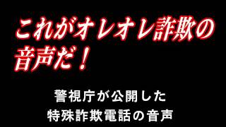 これがオレオレ詐欺の音声だ！ 警視庁が特殊詐欺電話の音声を公開 [upl. by Aknayirp]