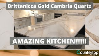 Brittanicca Gold Cambria Quartz Color Countertop with Island [upl. by Nenad101]