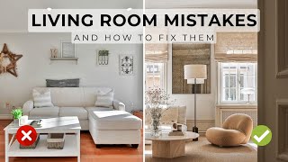 10 Living Room Interior Design Mistakes amp How To Fix Them [upl. by Gare]